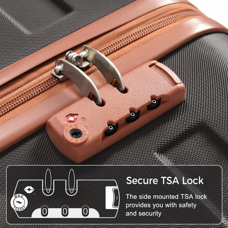 20-Inch Carry-On Luggage with Expandable Travel Bag Set