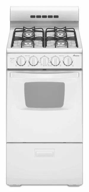 Amana AGG222VDW 20-Inch Gas Range With Compact Oven Capacity - White