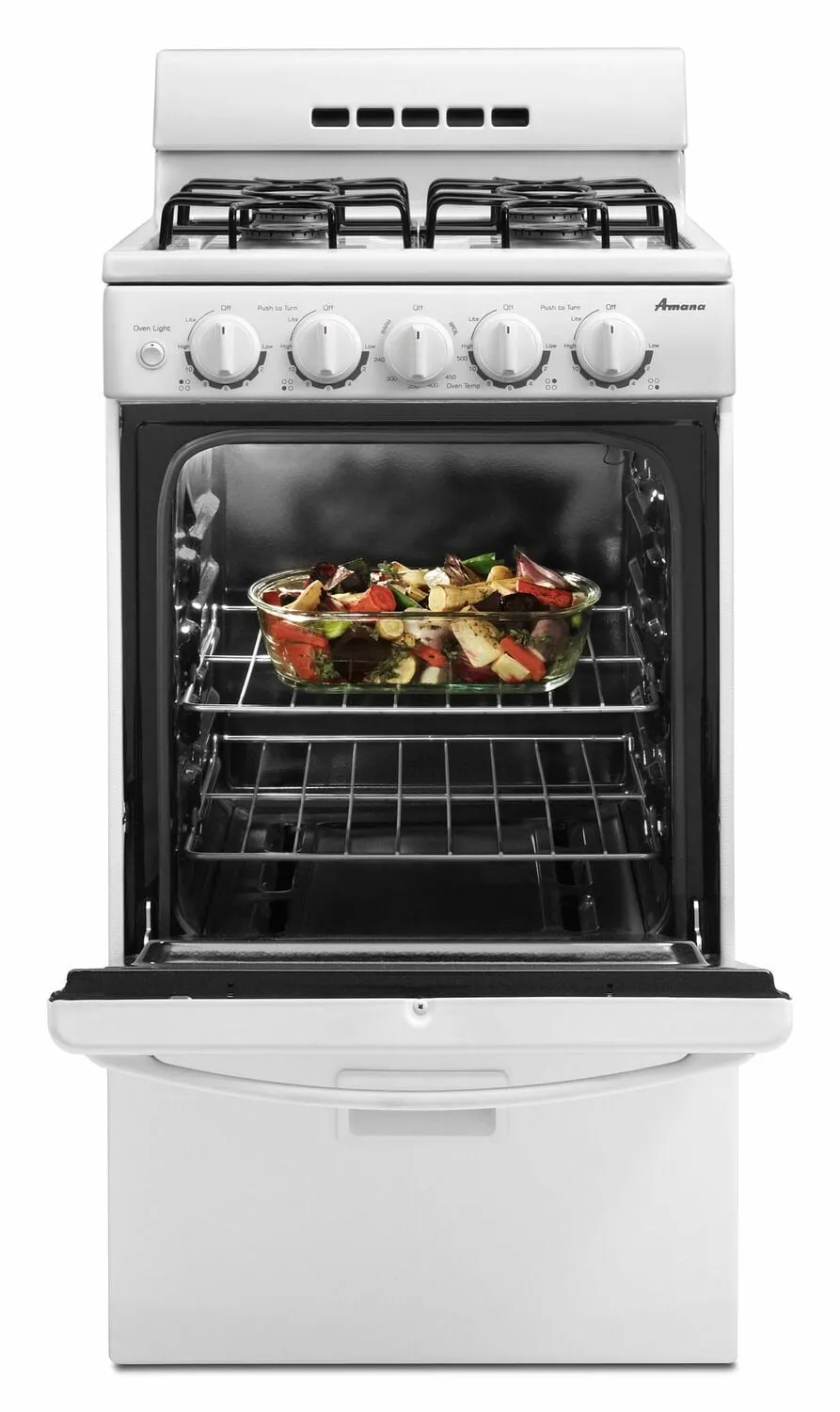 Amana AGG222VDW 20-Inch Gas Range With Compact Oven Capacity - White