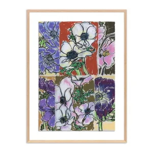 Anemone Collage 2 By Katie Chance - 18"X24" - White Oak