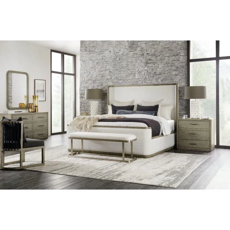 Ashbury Three Drawer Nightstand - Beige Brown Natural Off White