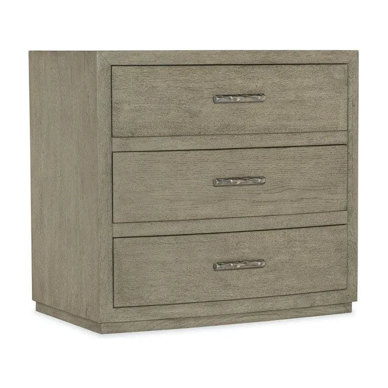 Ashbury Three Drawer Nightstand - Beige Brown Natural Off White