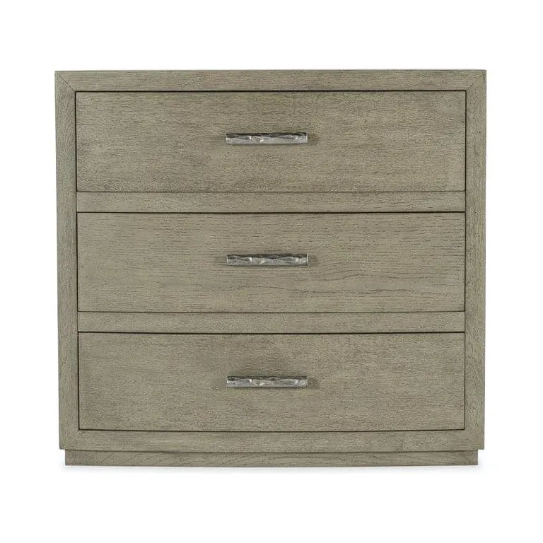 Ashbury Three Drawer Nightstand - Beige Brown Natural Off White