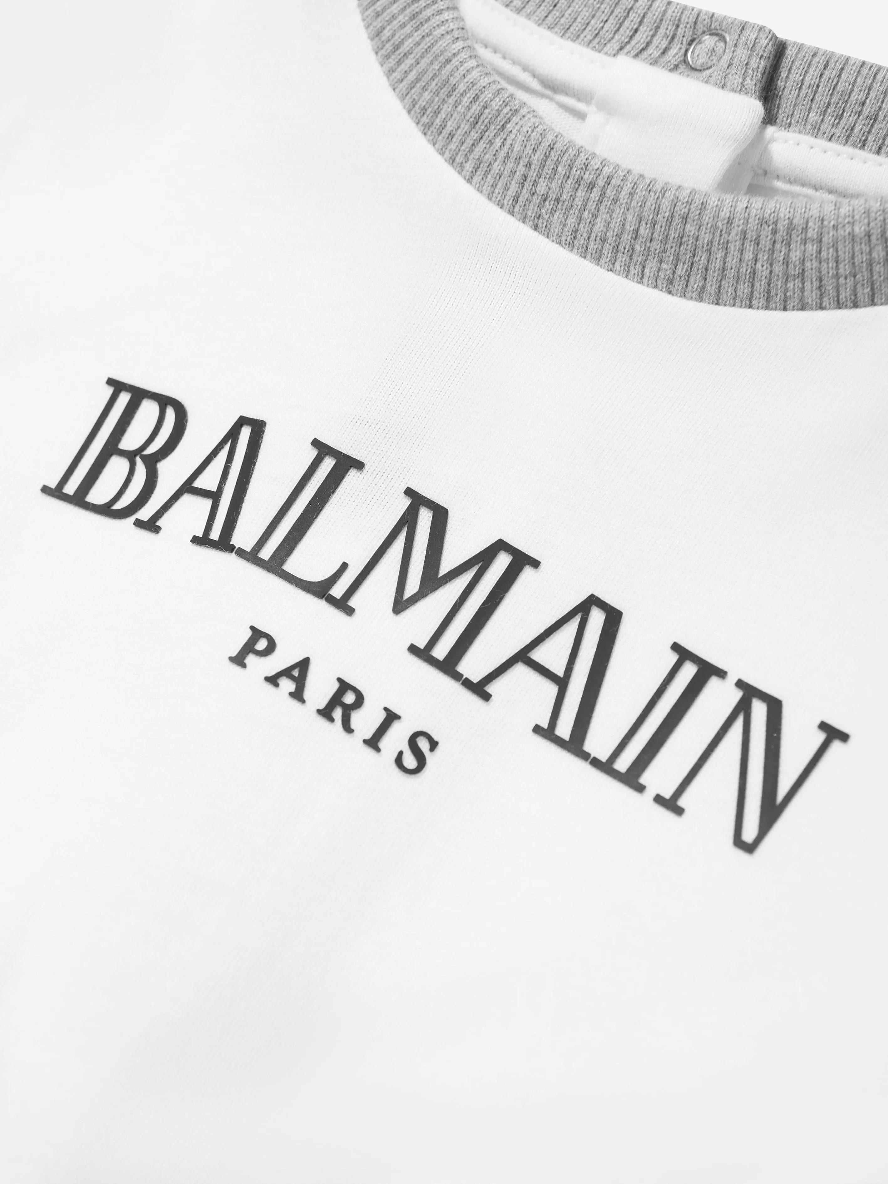 Baby Boys Logo Romper in White