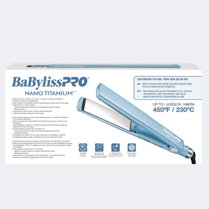 BaBylissPRO® Nano Titanium™ 1.25 Dual Ionic Flat Iron
