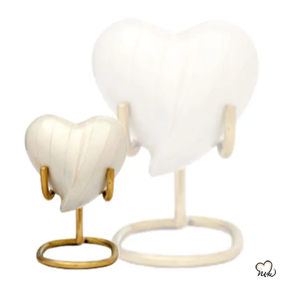 Baroque White Pearl and Gold Cremation Urn