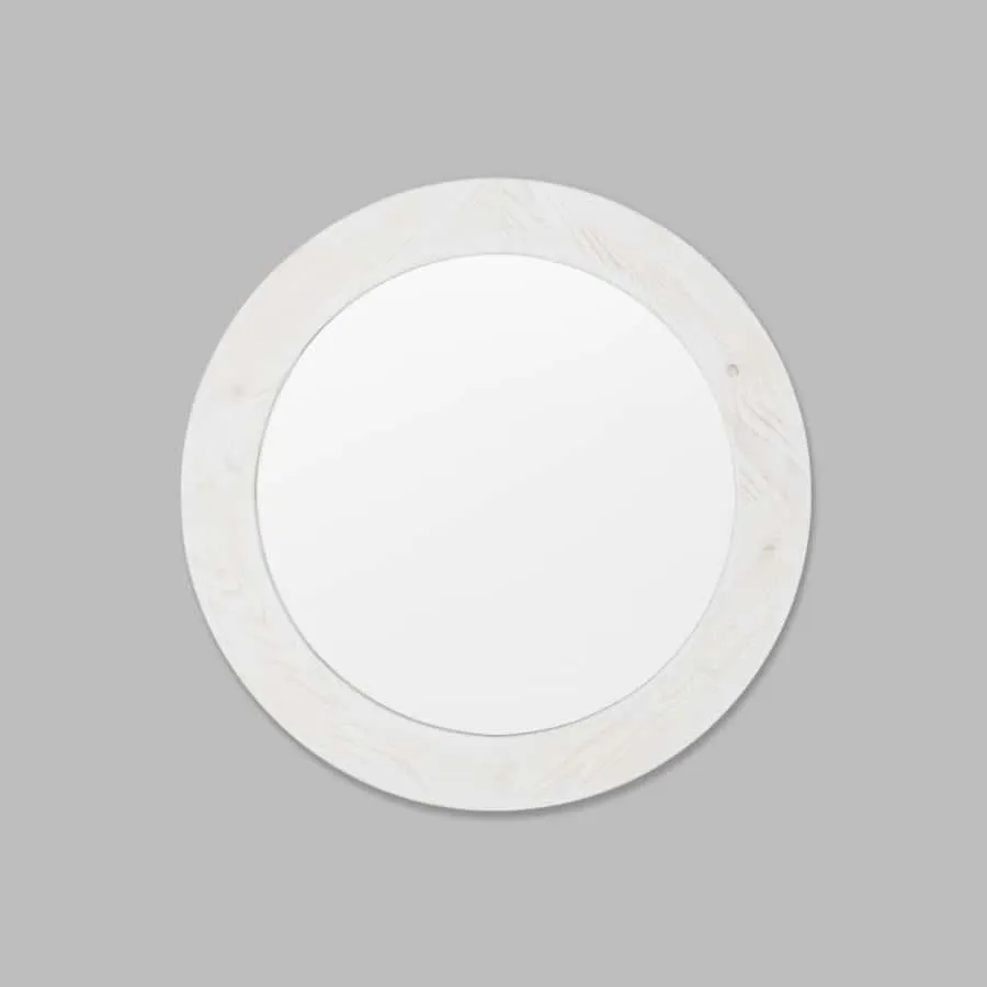 Beach Comber Round Mirror - White 80cm x 80cm