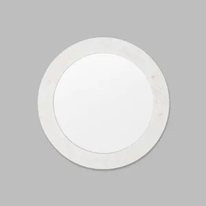 Beach Comber Round Mirror - White 80cm x 80cm