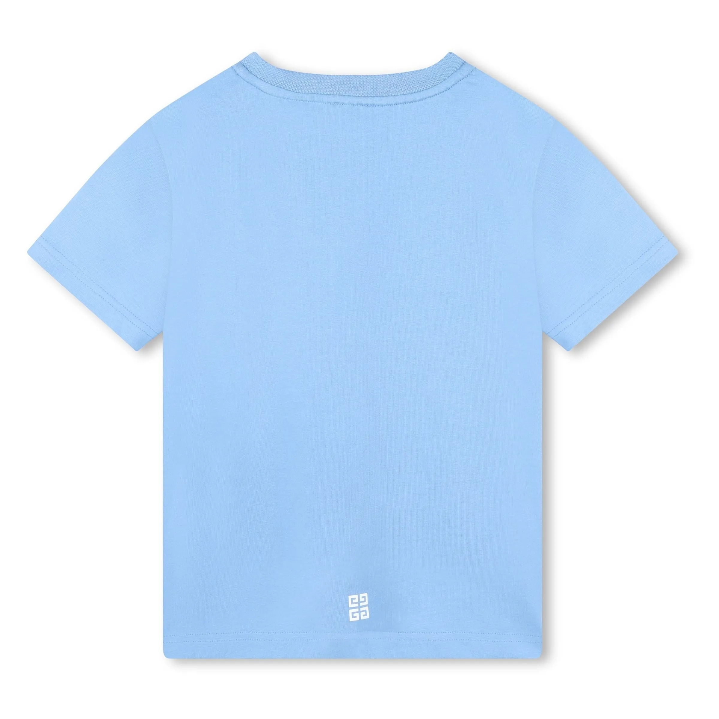 Blue Logo Stamp Cotton T-Shirt