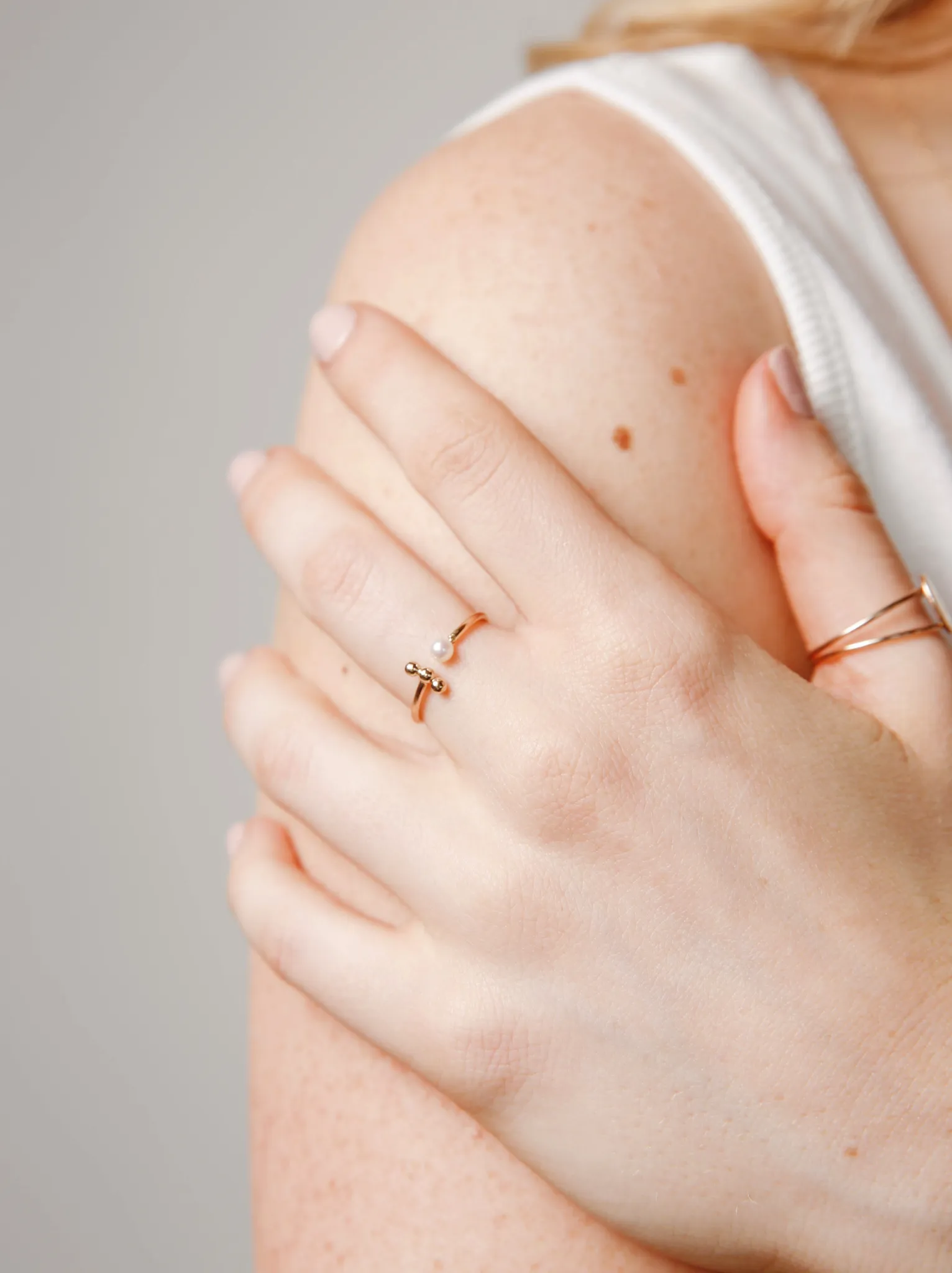 Caesar Open Pearl Ring