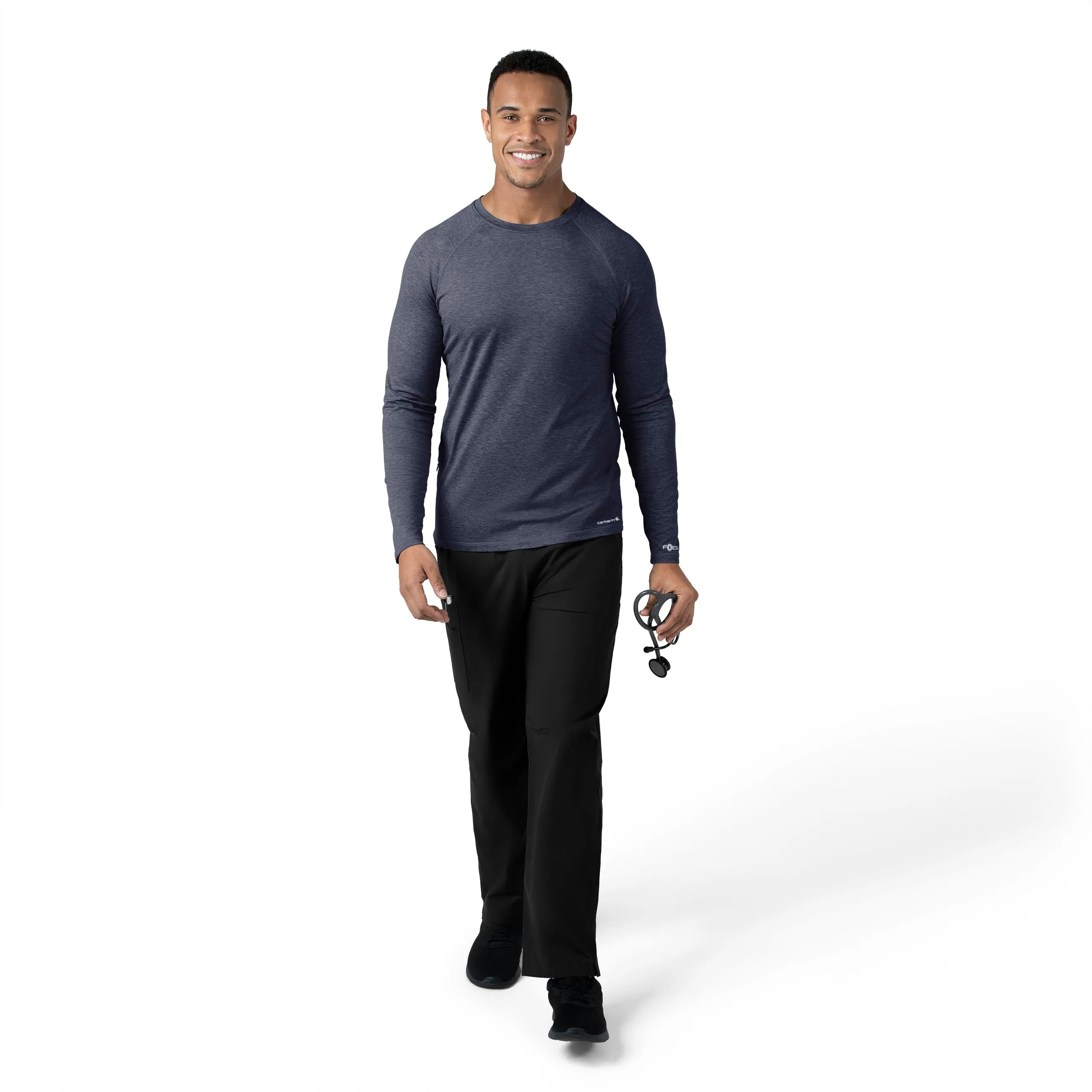 Carhartt Force Sub-Scrubs Men's Long Sleeve Tee - Navy Heather