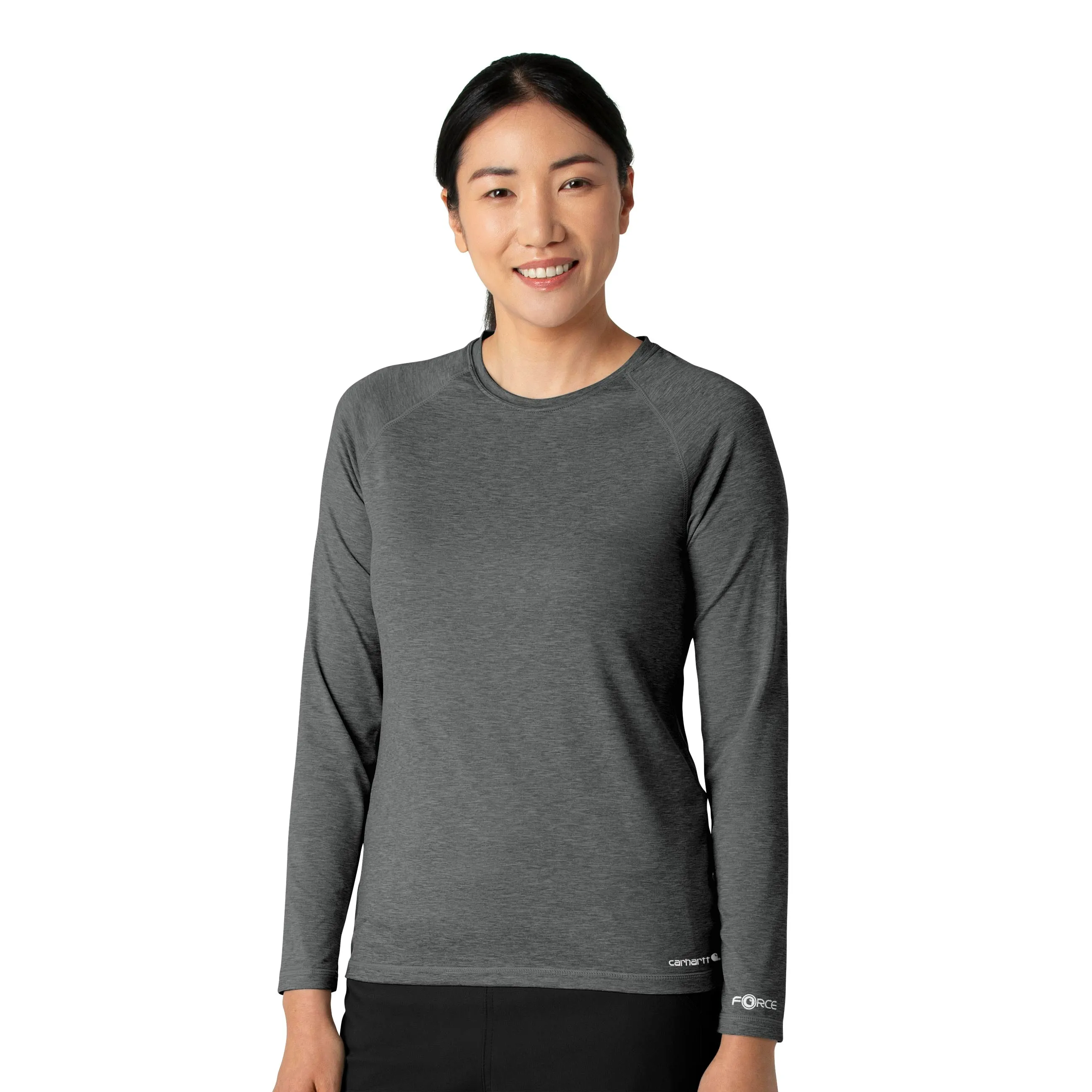 Carhartt Force Sub-Scrubs Women's Performance Long Sleeve Tee - Pewter Heather