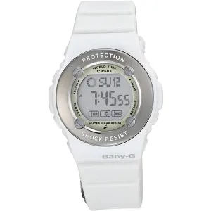 Casio Women's Watch - Baby-G Grey Digi Dial White Resin Strap World Time | BG1300-7