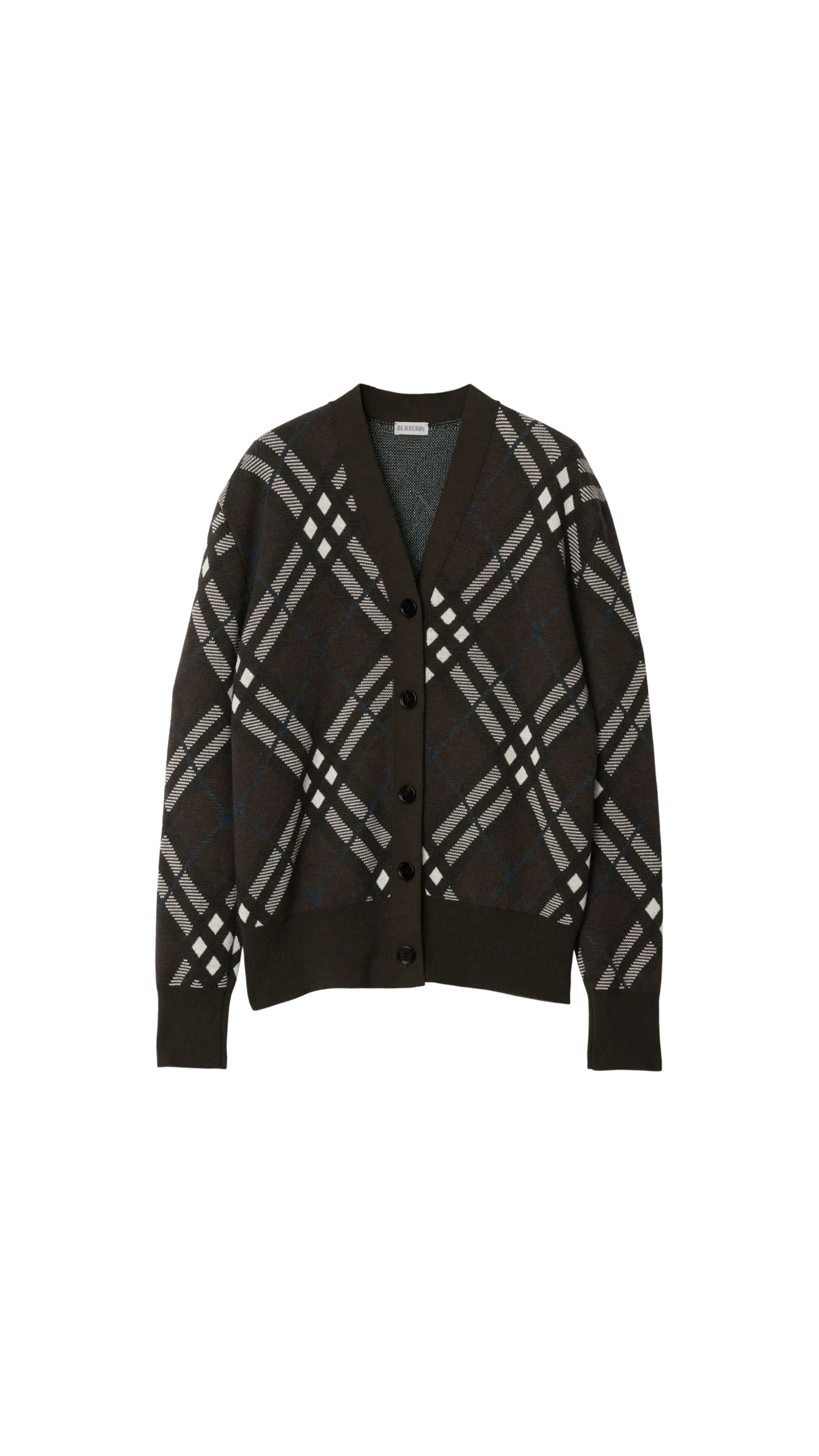Check Wool Mohair Blend Cardigan - Snug