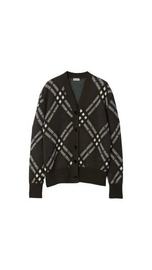 Check Wool Mohair Blend Cardigan - Snug