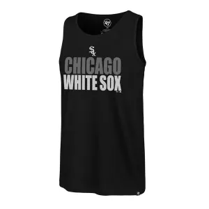 Chicago White Sox Men's Black Stacked Mesh Splitter Current Logo Tank
