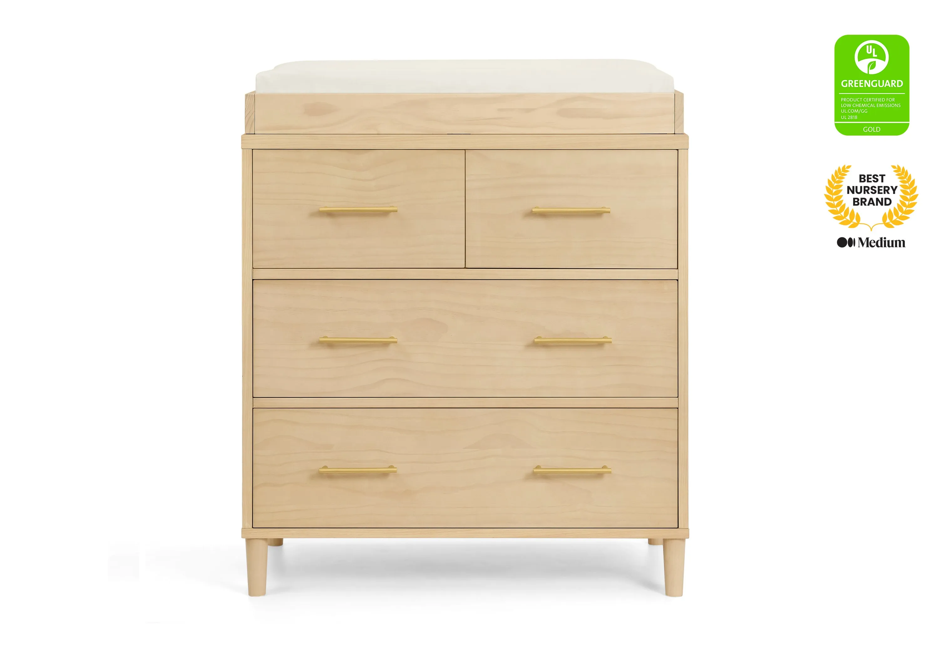 Classic 4 Drawer Dresser with Changing Top and Interlocking Drawers