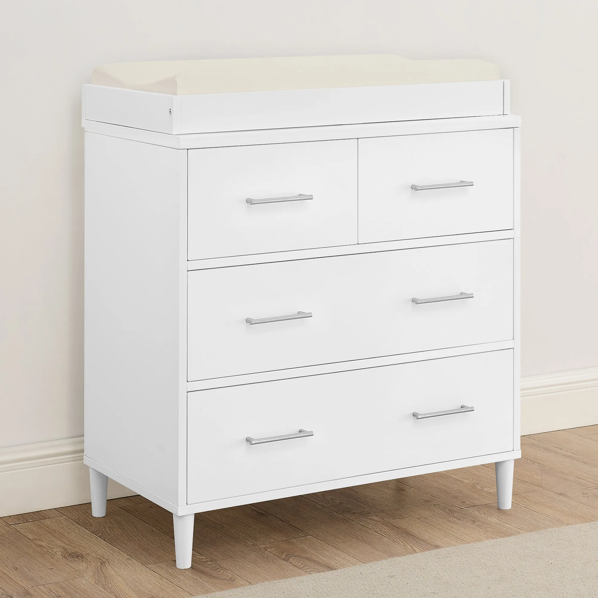 Classic 4 Drawer Dresser with Changing Top and Interlocking Drawers