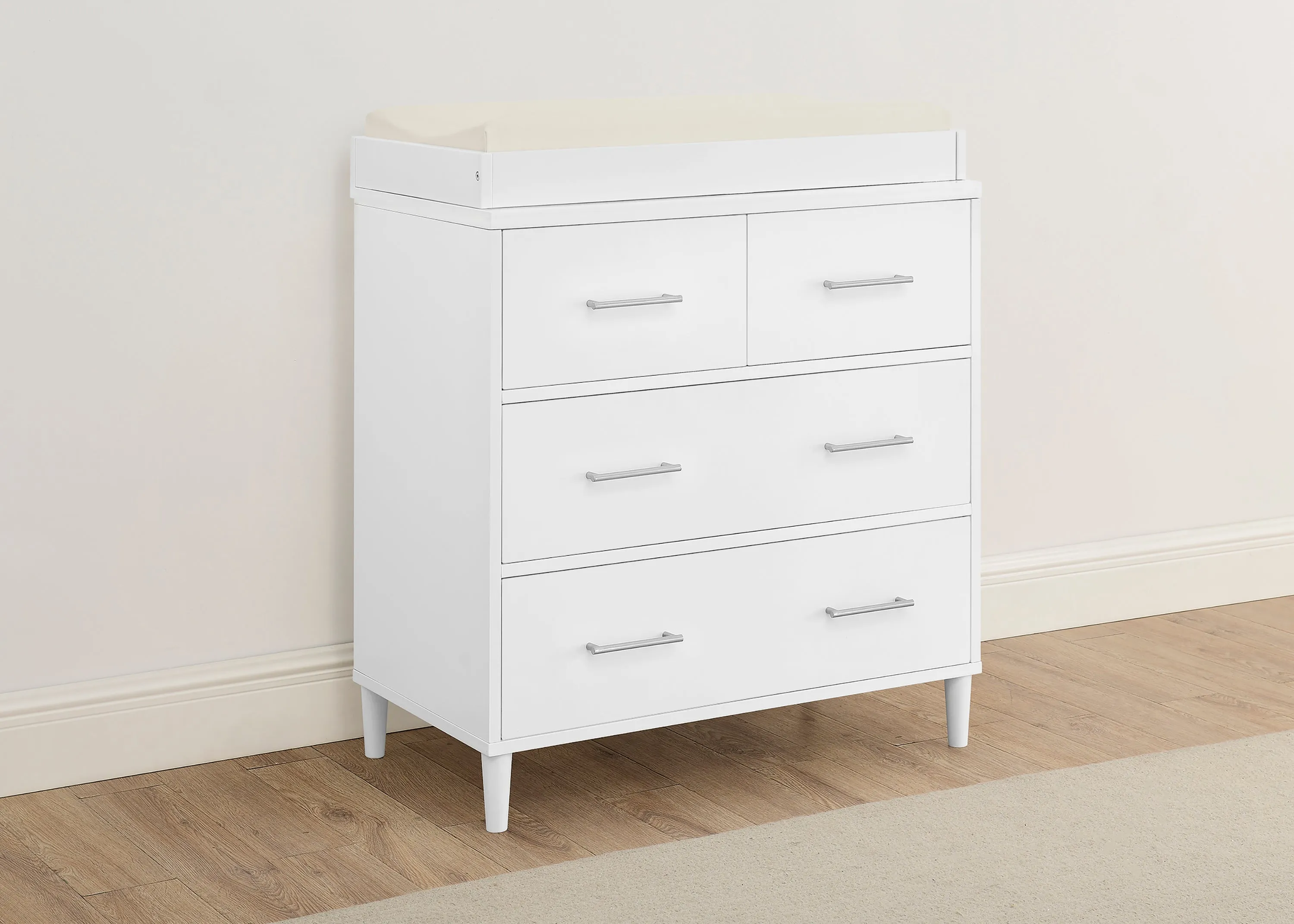 Classic 4 Drawer Dresser with Changing Top and Interlocking Drawers
