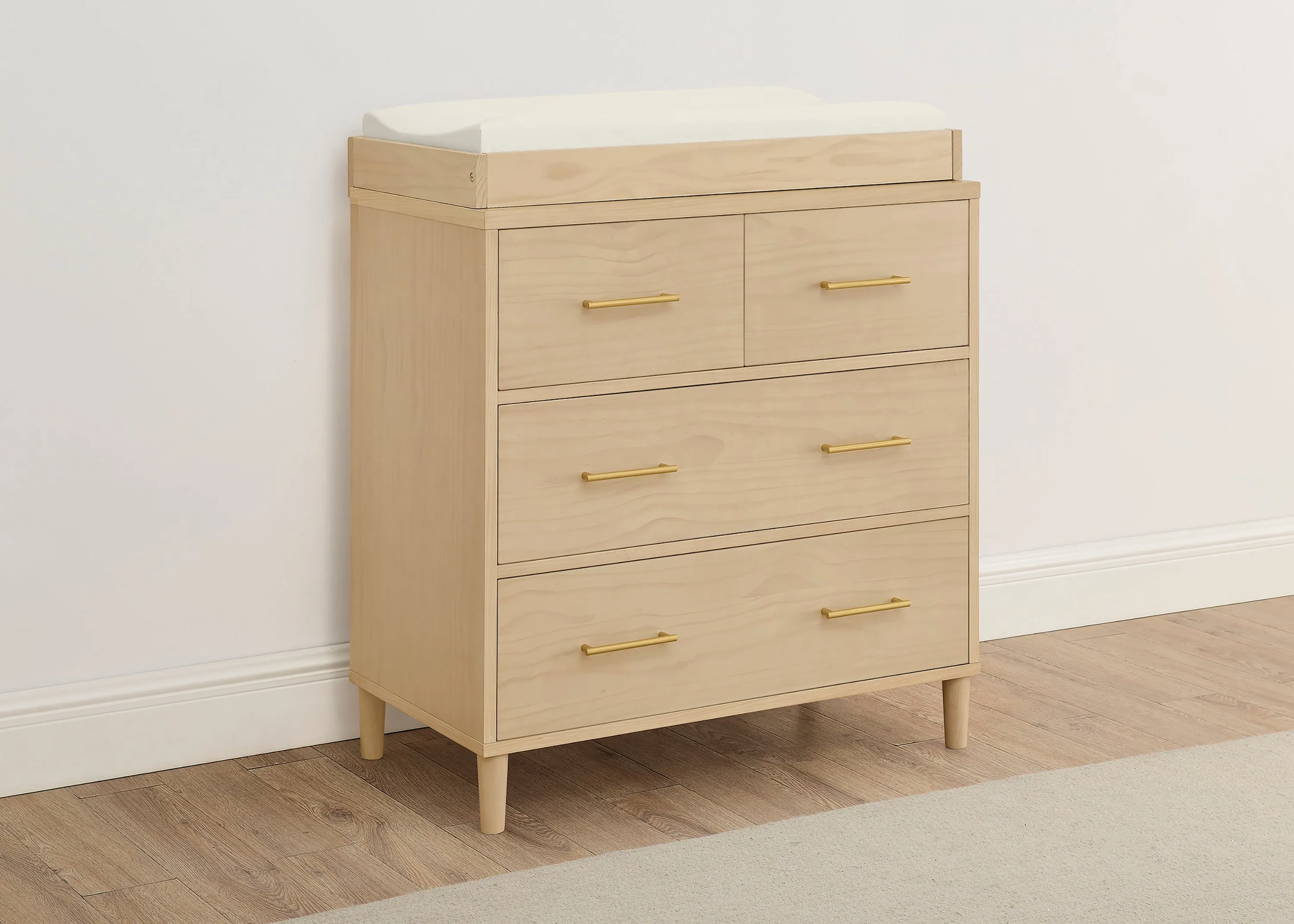Classic 4 Drawer Dresser with Changing Top and Interlocking Drawers