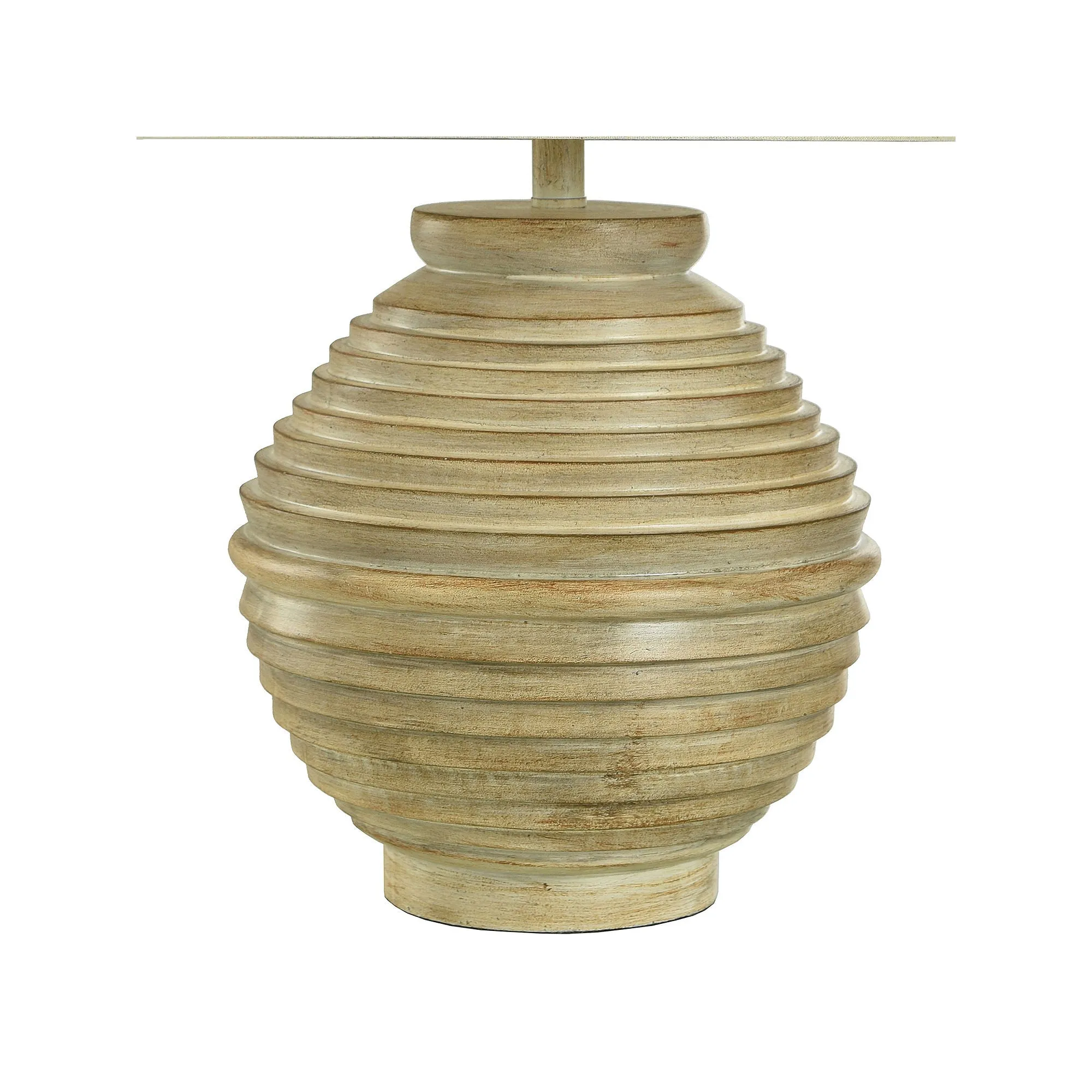 Collective Design By Stylecraft Round Stacked Wood Table Lamp TL211519JCDS - MEDIUM WOOD TONE ONE SIZE