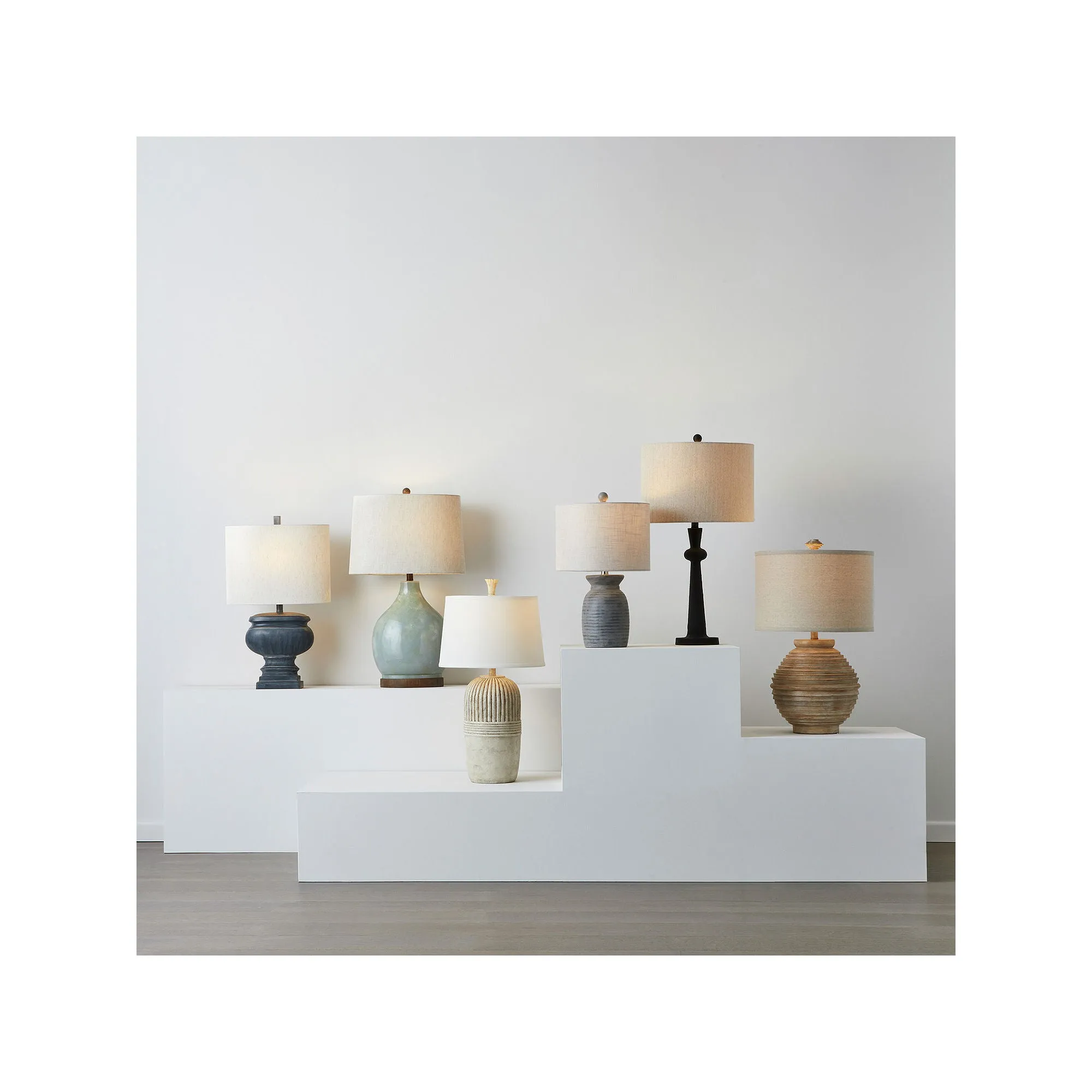 Collective Design By Stylecraft Round Stacked Wood Table Lamp TL211519JCDS - MEDIUM WOOD TONE ONE SIZE