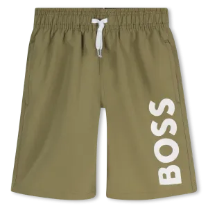 Dark Green Logo Swim Shorts