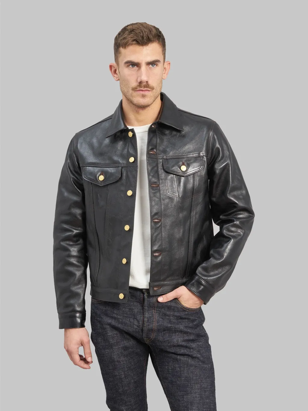 Double Helix Western Pioneer Black Tea Core Horsehide Jacket