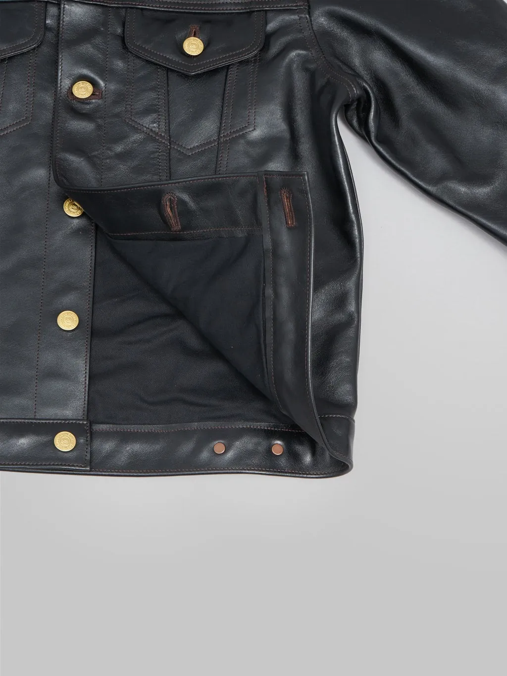 Double Helix Western Pioneer Black Tea Core Horsehide Jacket