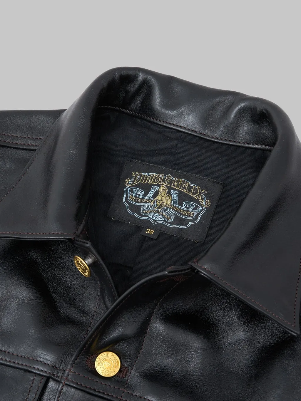 Double Helix Western Pioneer Black Tea Core Horsehide Jacket