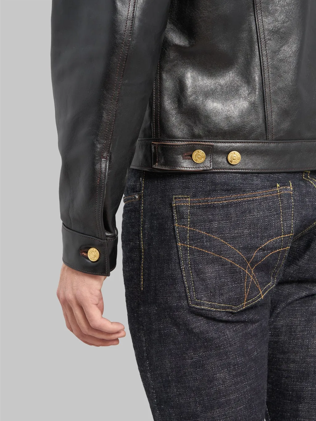 Double Helix Western Pioneer Black Tea Core Horsehide Jacket