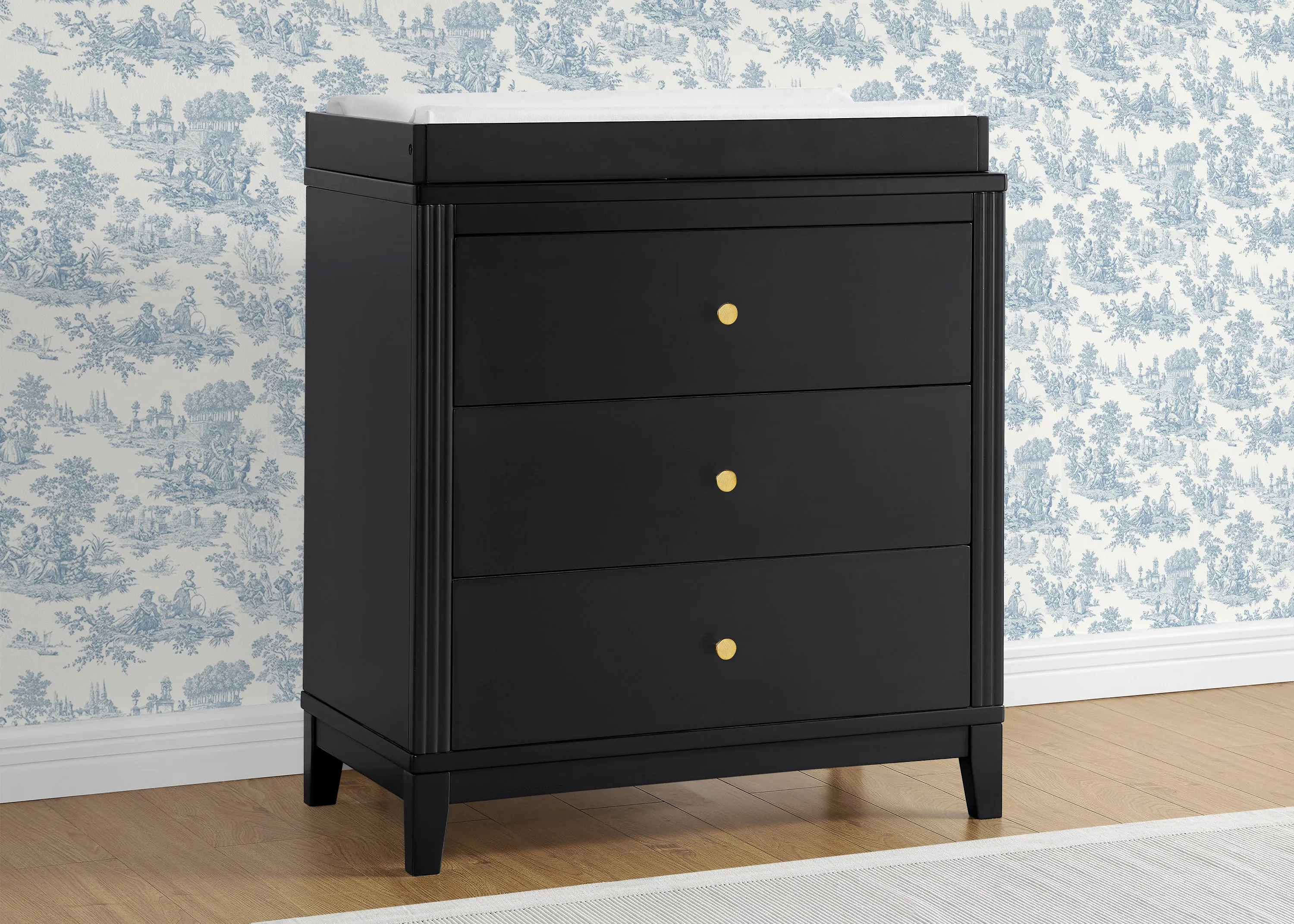 Eloise 3 Drawer Dresser with Changing Top and Interlocking Drawers