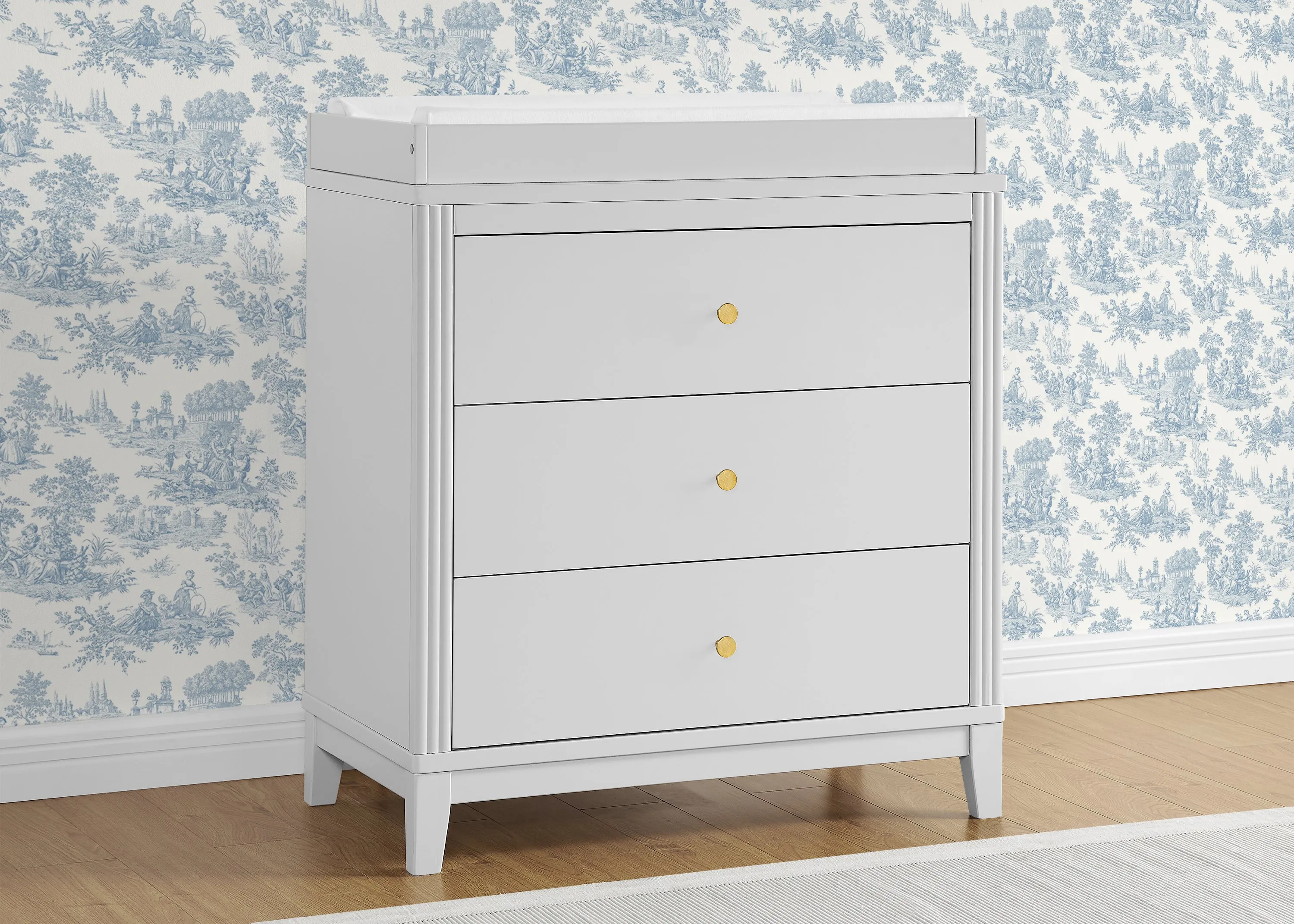 Eloise 3 Drawer Dresser with Changing Top and Interlocking Drawers