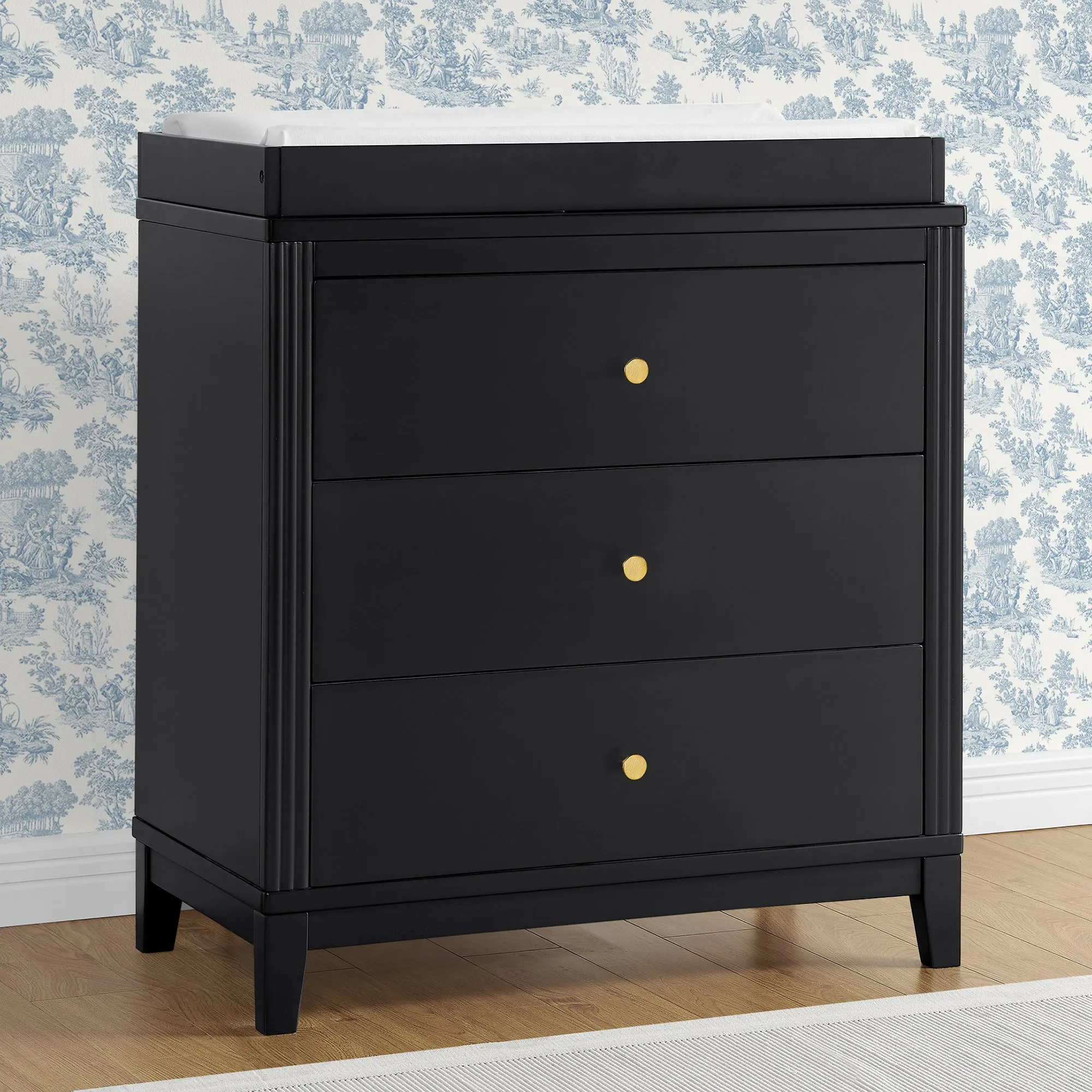 Eloise 3 Drawer Dresser with Changing Top and Interlocking Drawers