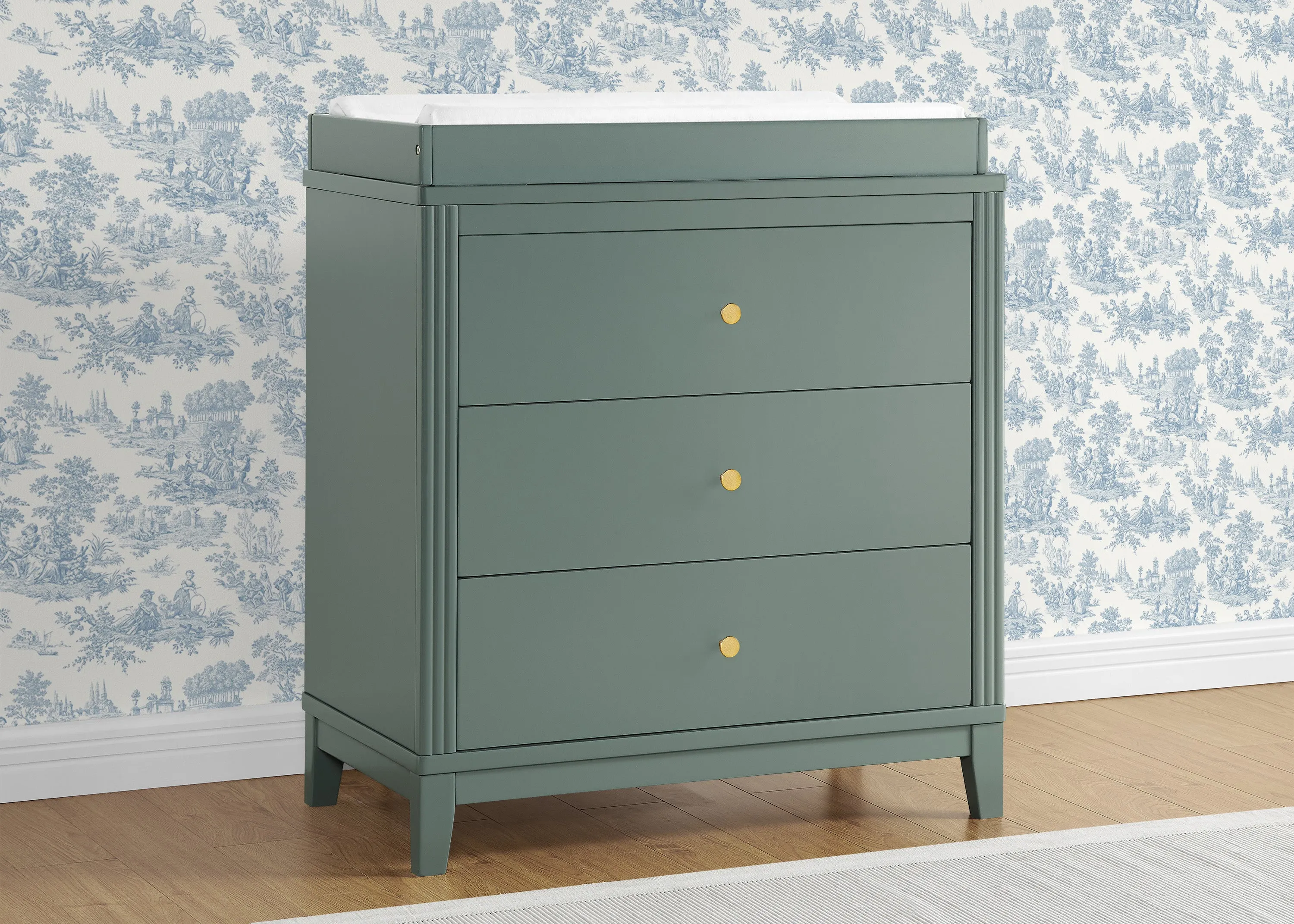 Eloise 3 Drawer Dresser with Changing Top and Interlocking Drawers