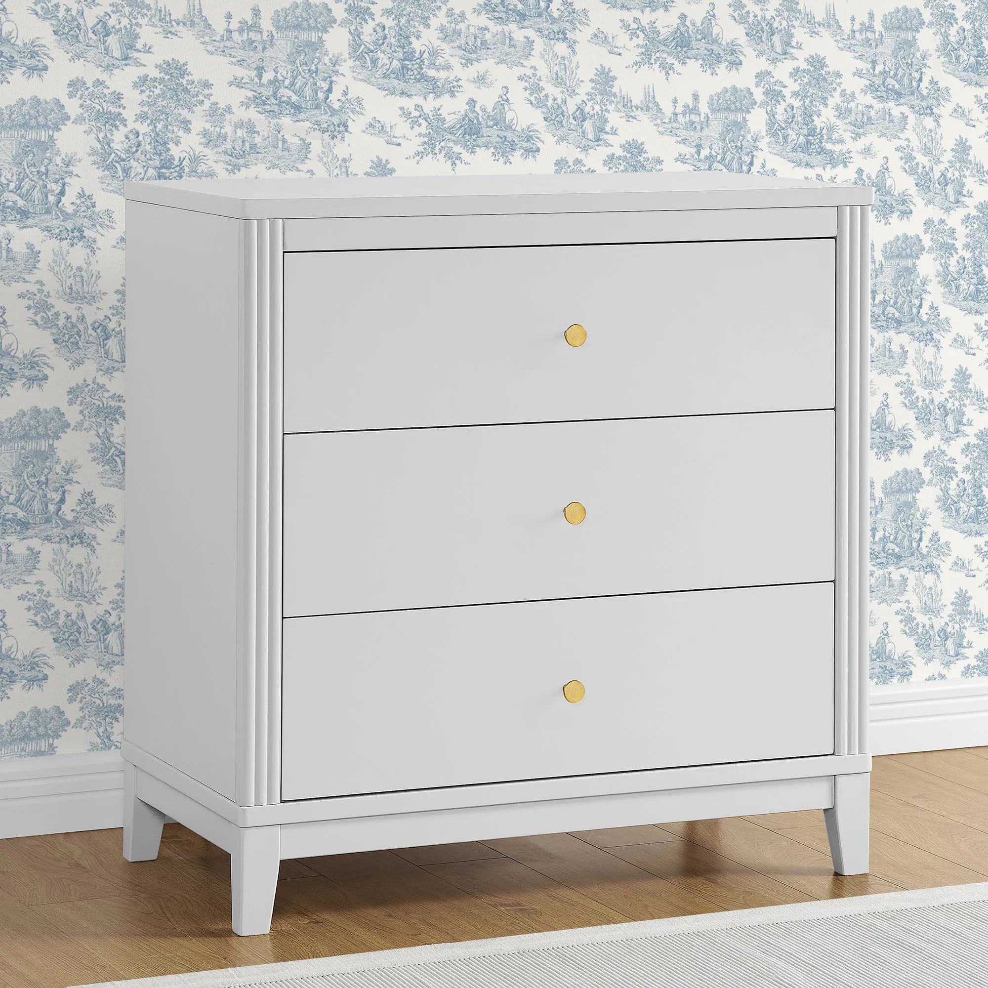 Eloise 3 Drawer Dresser with Changing Top and Interlocking Drawers