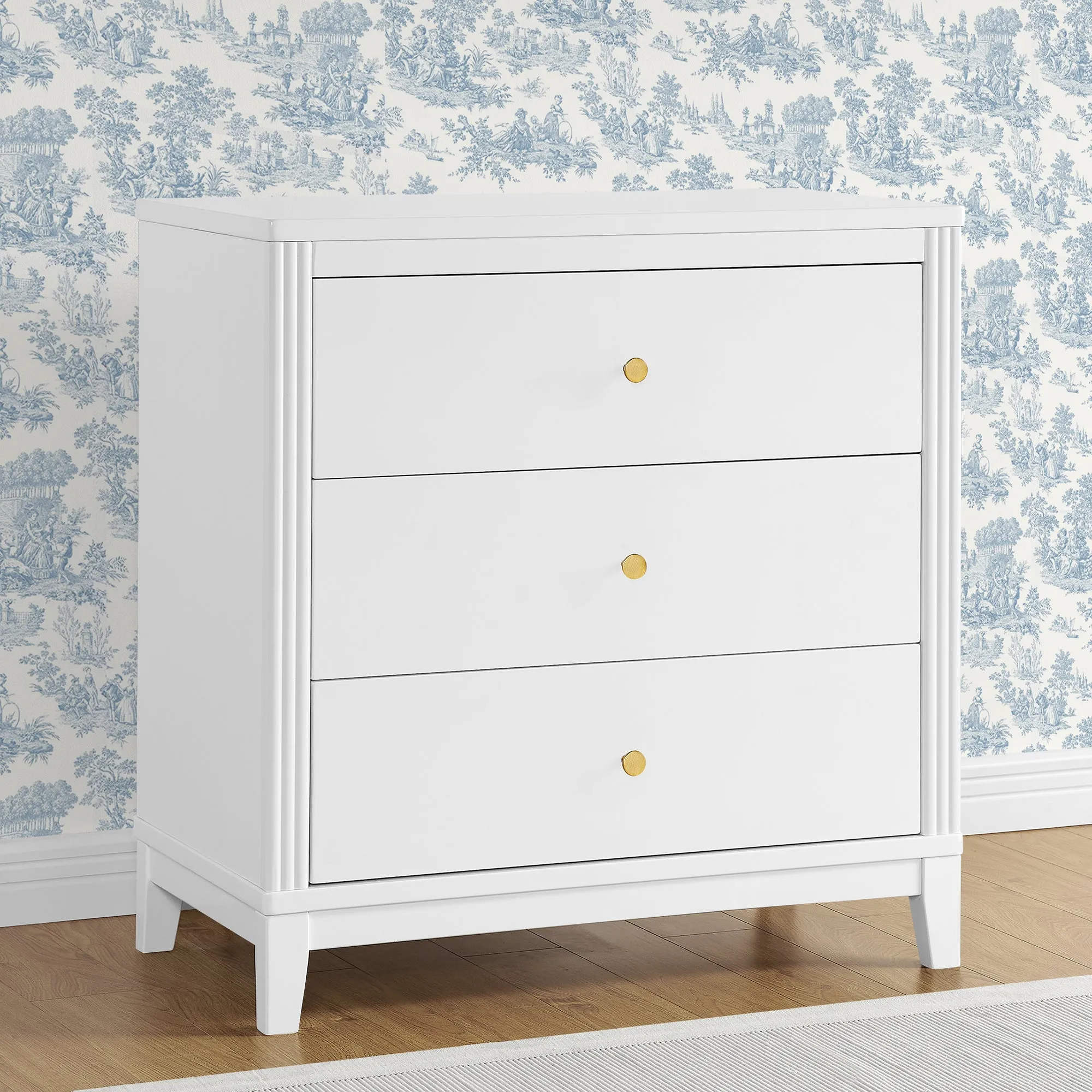 Eloise 3 Drawer Dresser with Changing Top and Interlocking Drawers