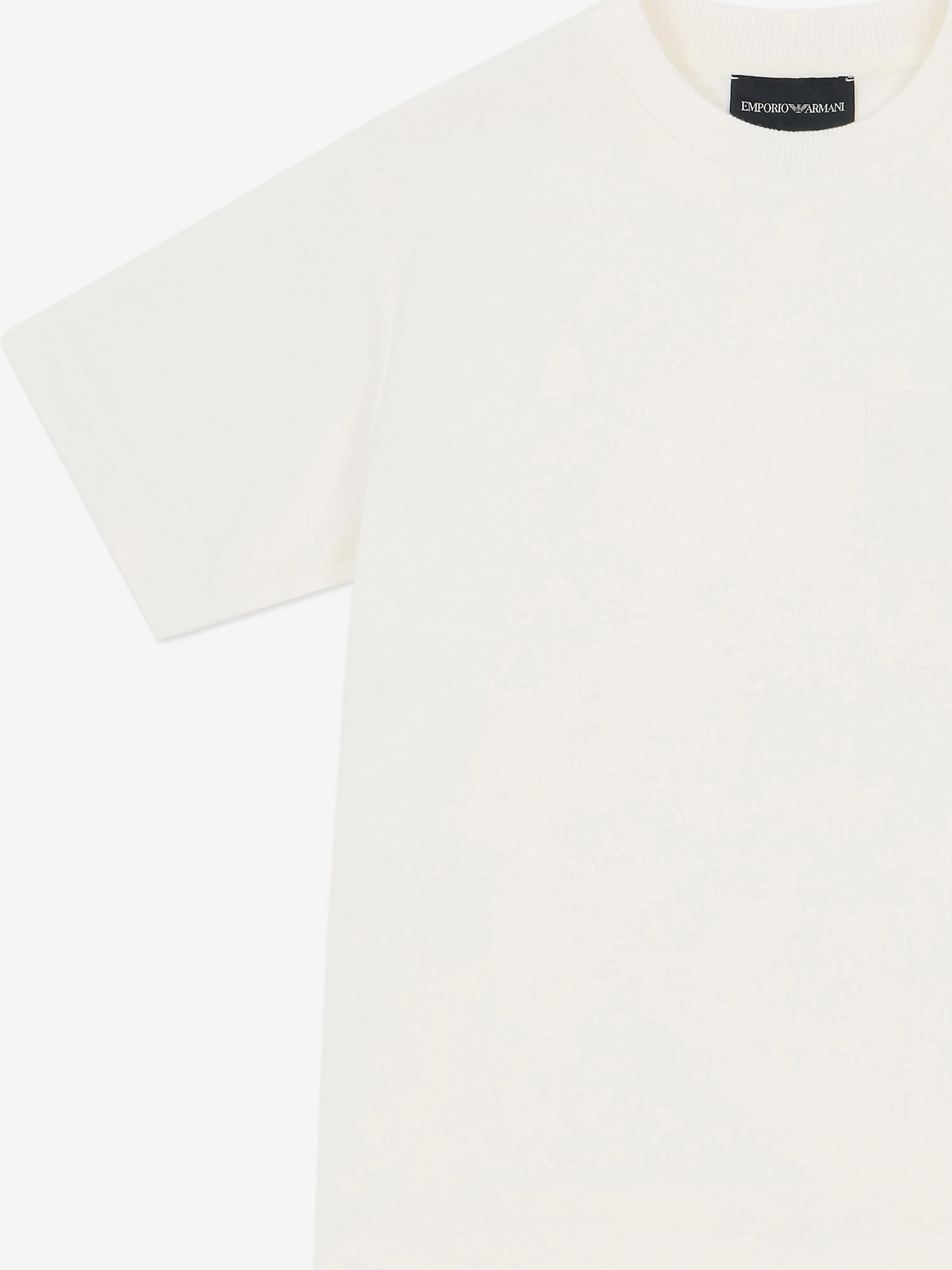 Emporio Armani Boys Logo Pocket T-Shirt in Ivory