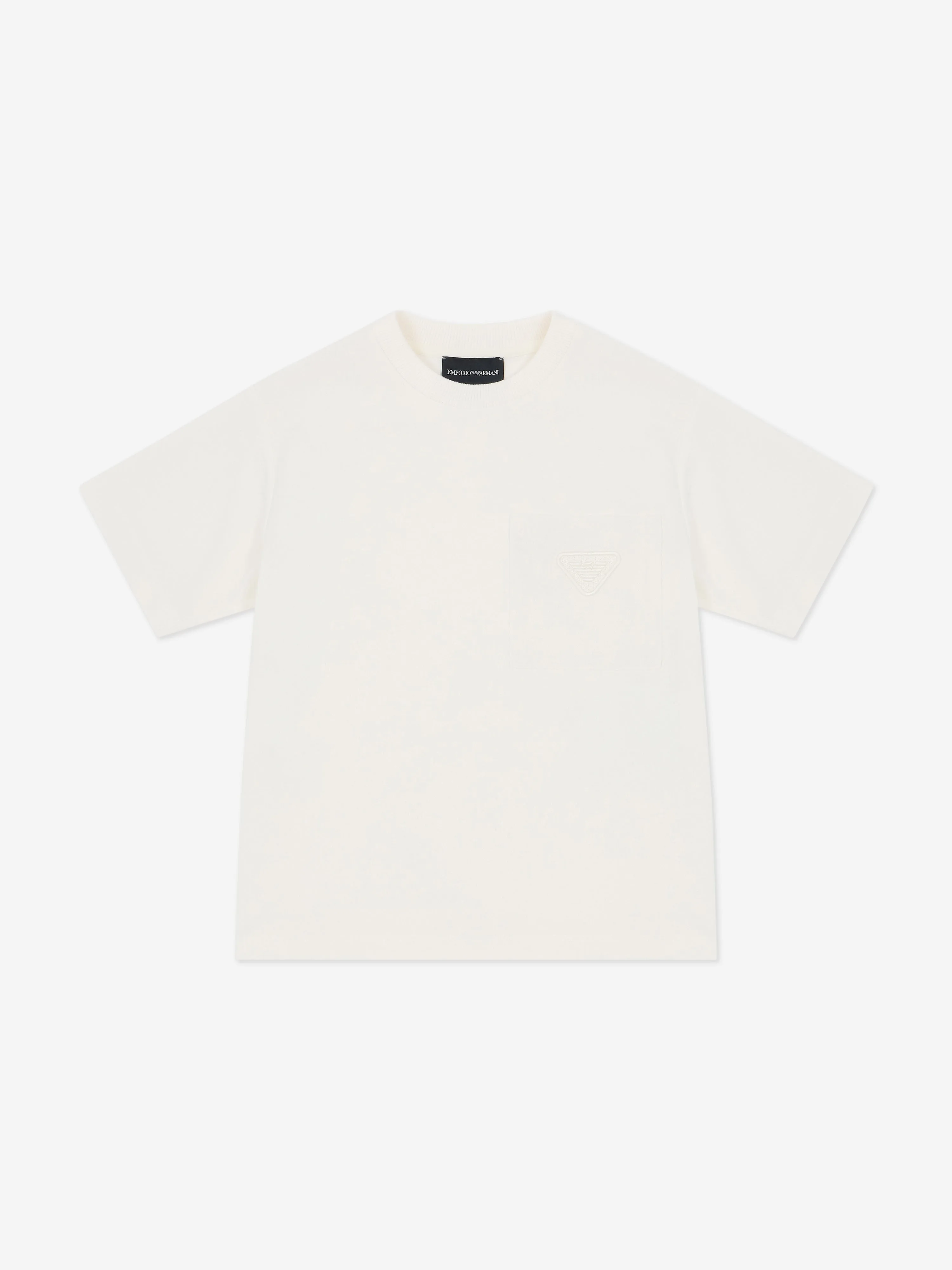Emporio Armani Boys Logo Pocket T-Shirt in Ivory