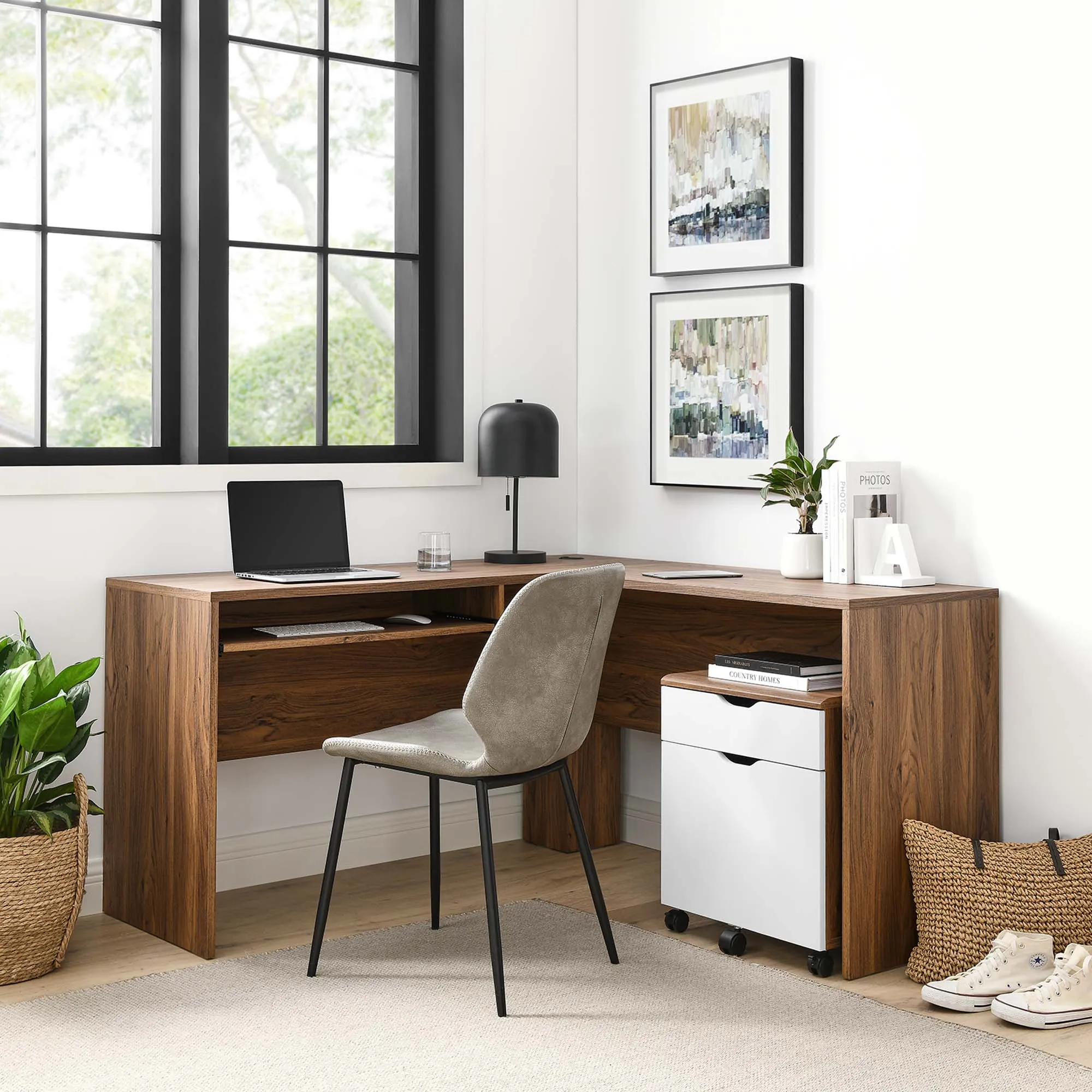 Envision Wood Desk and File Cabinet Set by Modway
