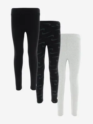 Girls 3 Pack Legging Set in Black