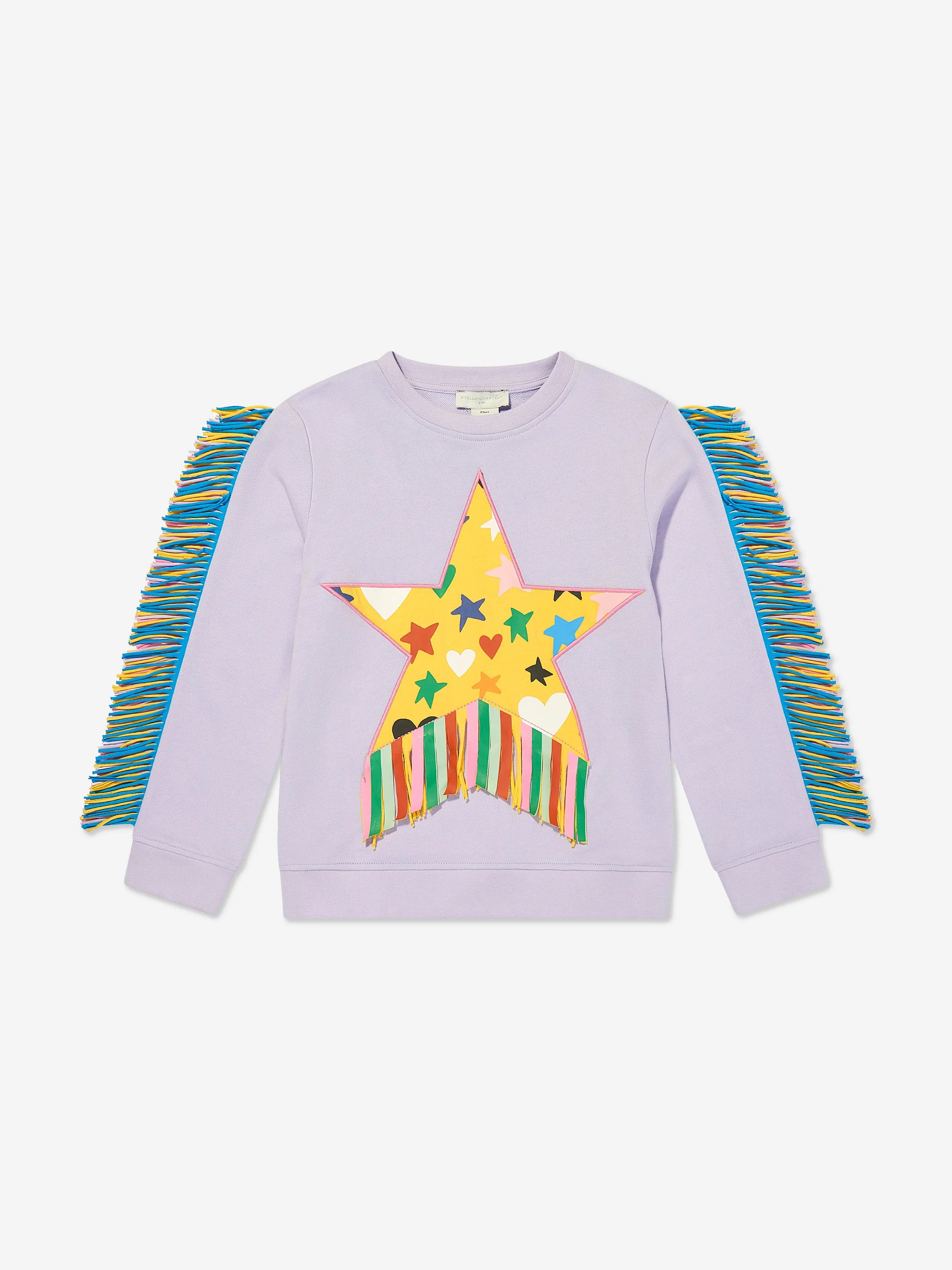 Girls Fringed Star Sweatshirt in Purple