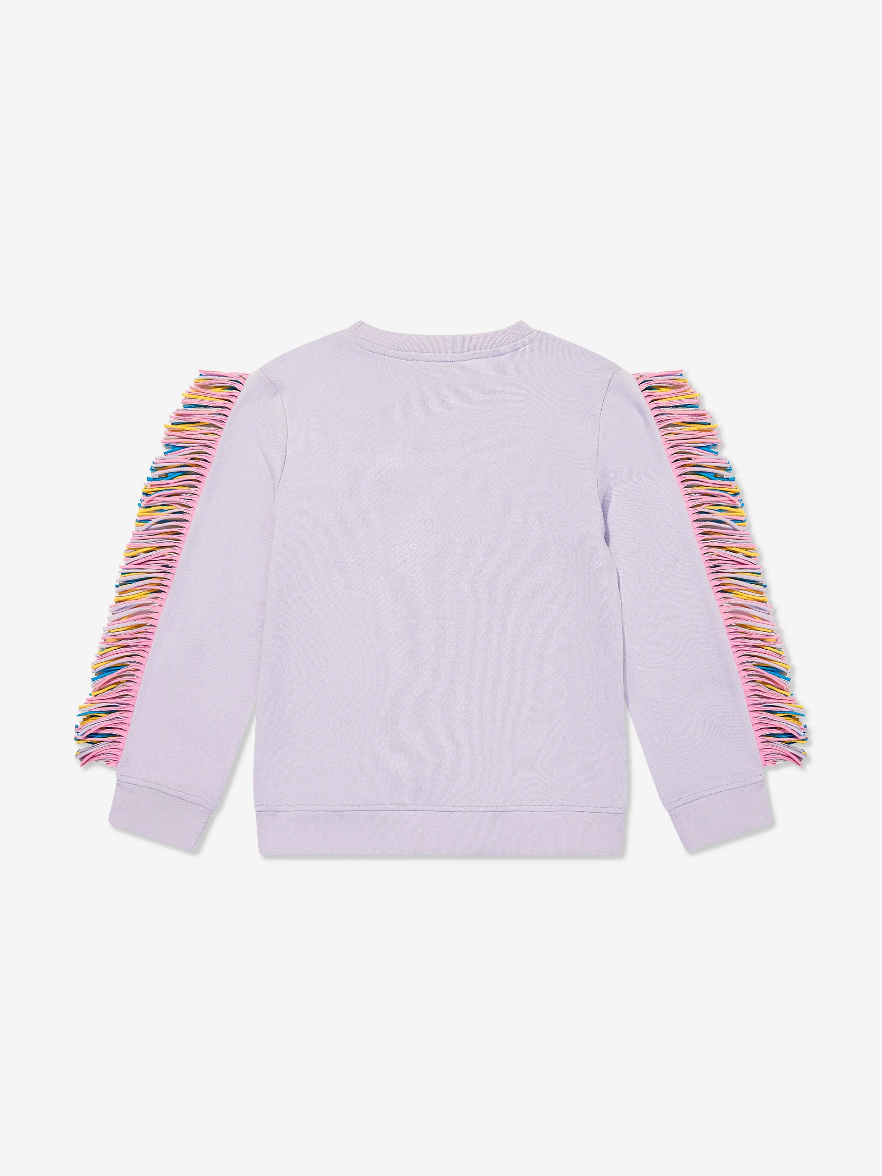 Girls Fringed Star Sweatshirt in Purple