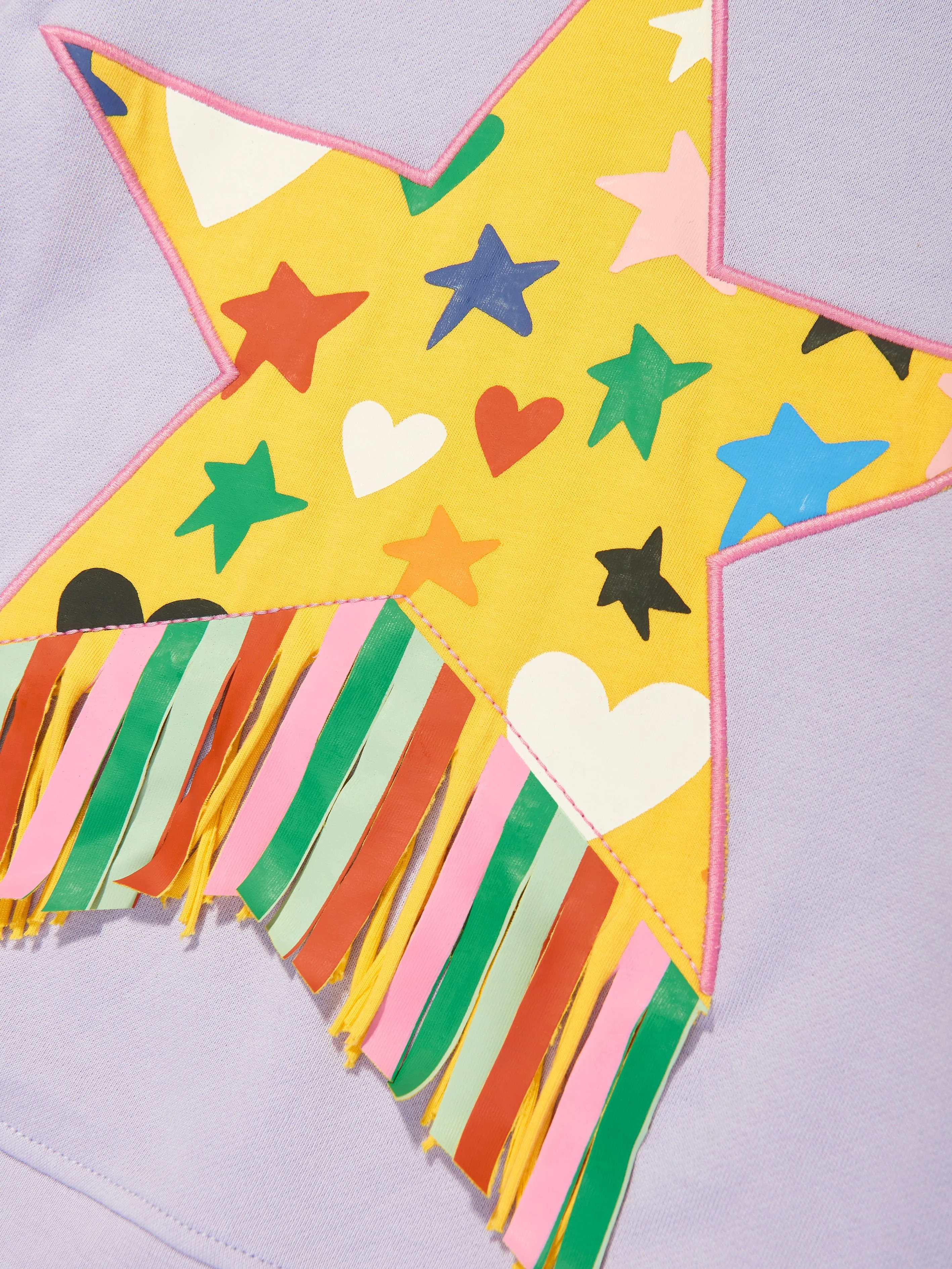 Girls Fringed Star Sweatshirt in Purple