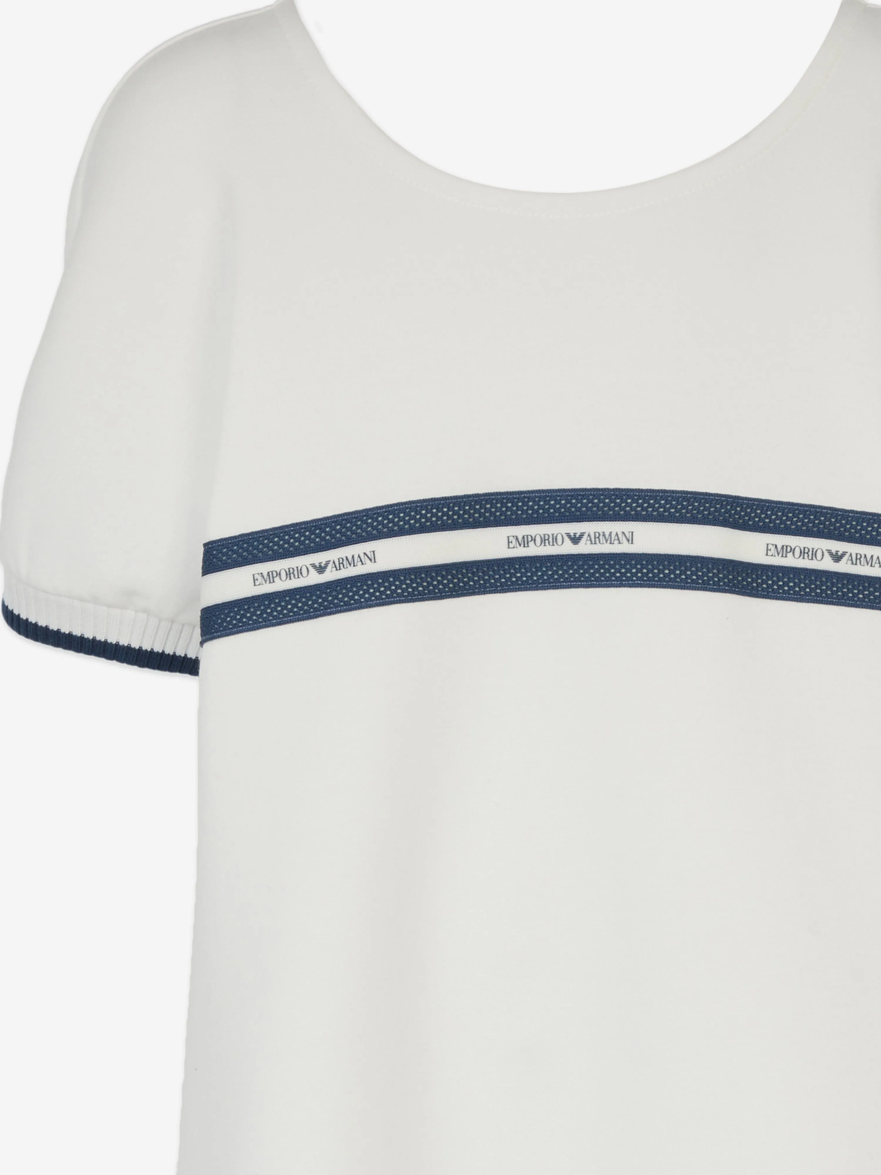 Girls Logo Tape Dress in White