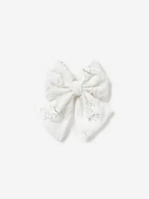Girls Tulle Bow Hairclip in White