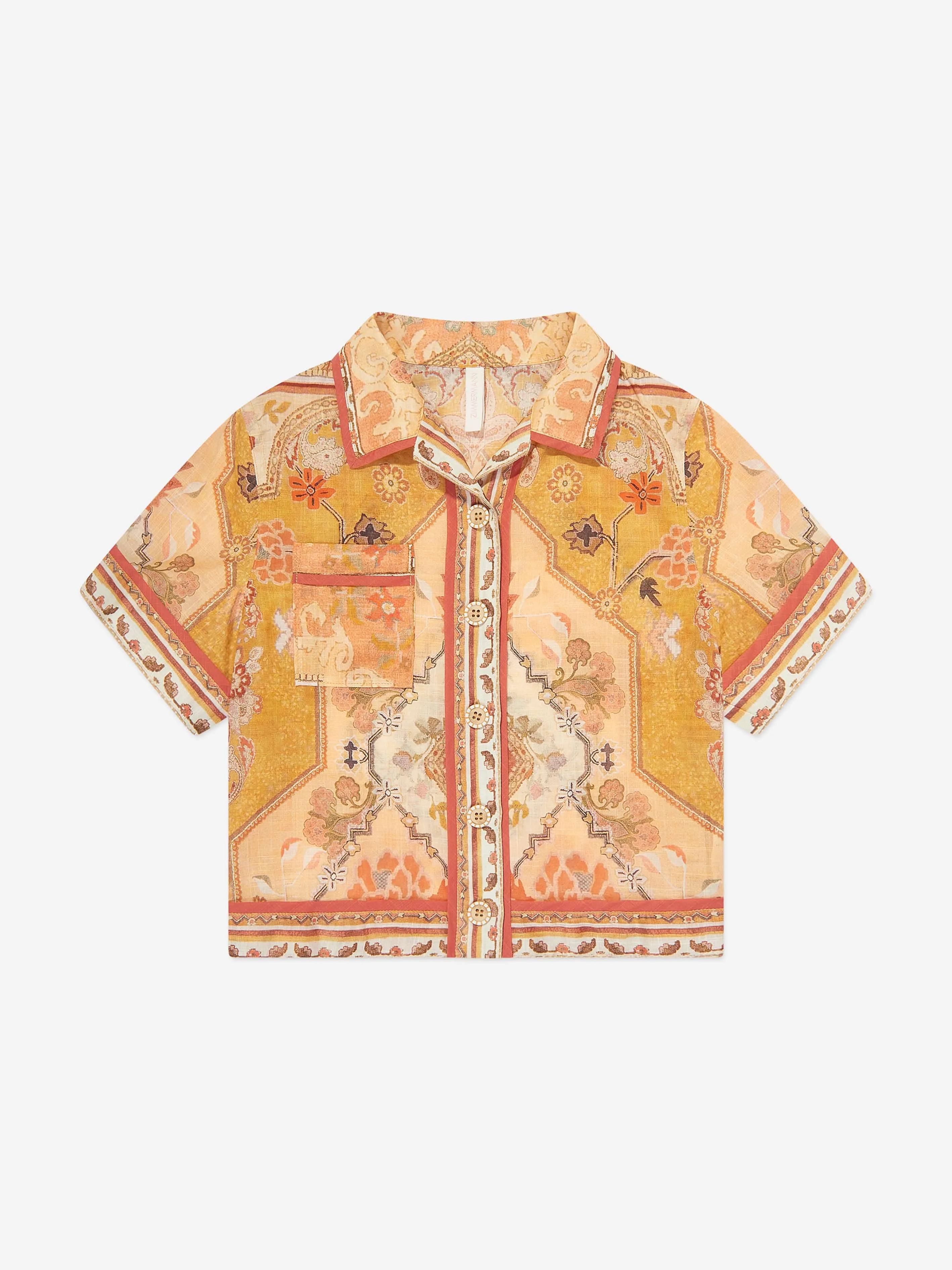 Girls Wylie Pocket Blouse in Orange
