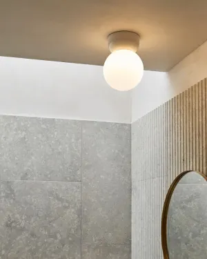 Glossy White Orb Ceiling Light