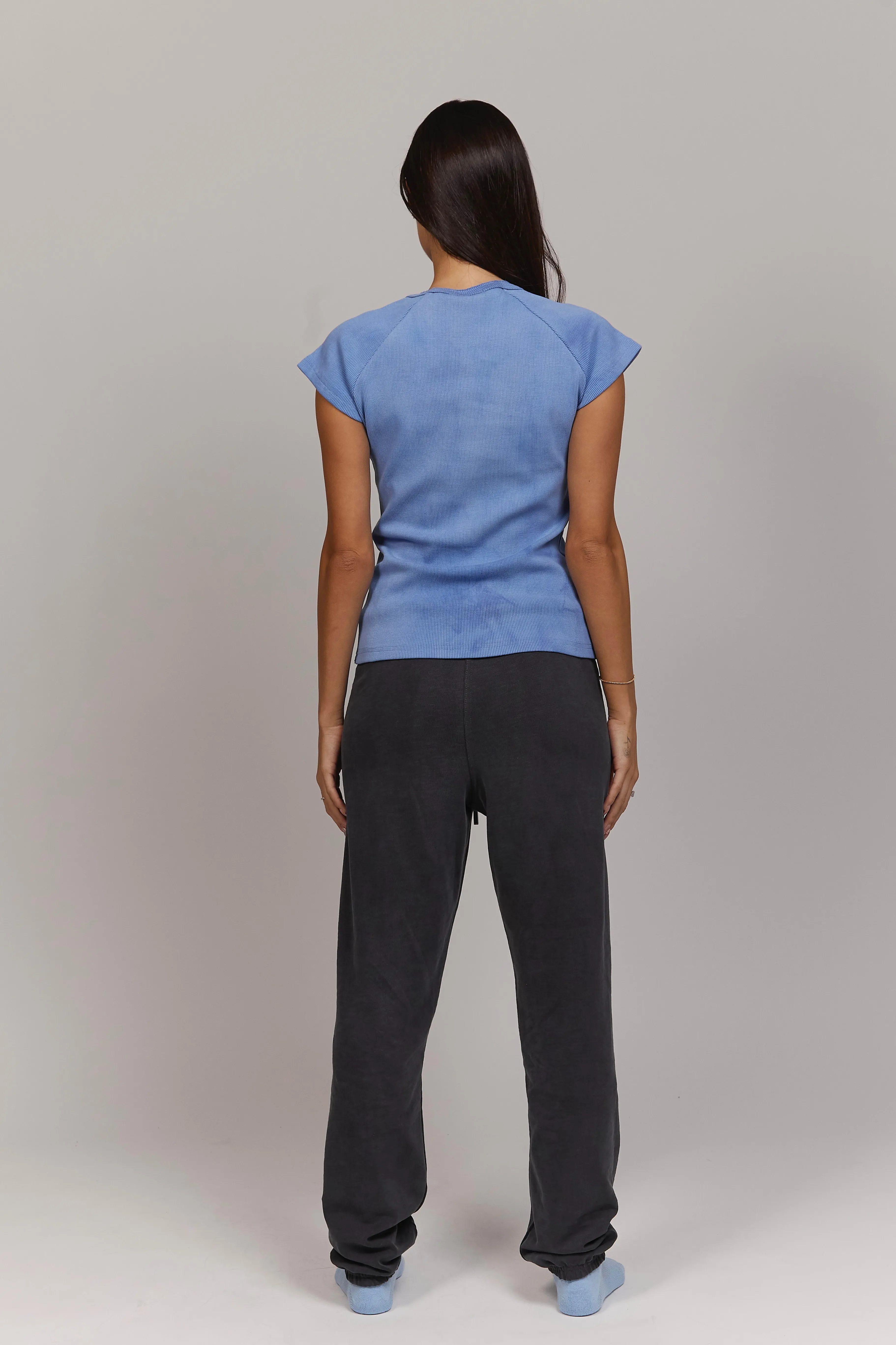 Icy Blue Wash Rib Tee