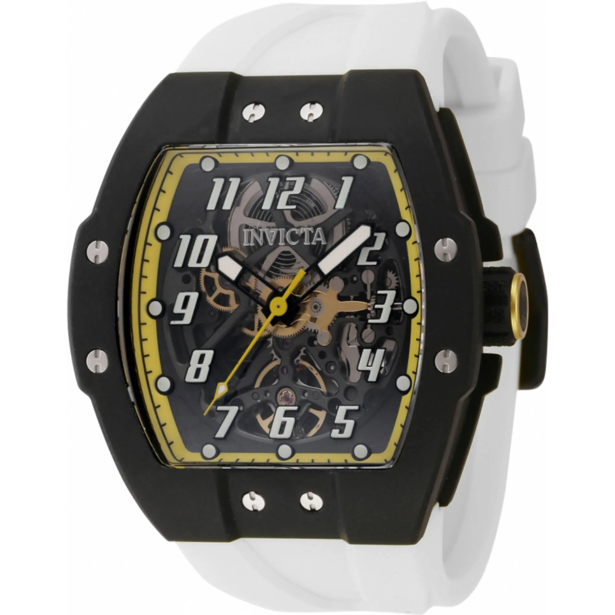 Invicta Men's Watch - Invicta Racing Automatic Skeleton Dial White Strap | 46639